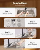 Franču kafijas prese, 1 l borosilikāta stikla ar nerūsējošā tērauda filtru, piemērota kafijai, tējai un aukstajai brūvēšanai, kempingam, ceļošanai un mājas virtuvei, sudraba krāsa