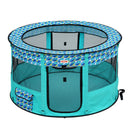 VEVOR Salokāms mājdzīvnieku rotaļu laukums, 1117 × 1117 × 609 mm, ūdensizturīgs, noņemams rāvējslēdzējs, 600D Oksforda audums, 8 ventilācijas paneļi, salokāms, piemērots iekštelpām un āra lietošanai, ceļojumiem un kempingam (apaļš, L)