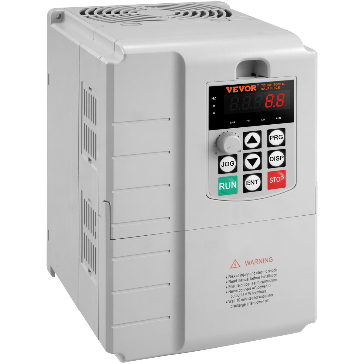 VEVOR frekvences pārveidotājs 7,5 kW 34 A ar 220–240 V vienfāzes ieeju uz 220–240 V trīsfāžu izeju, CNC invertors motora ātruma kontrolei - ZEMLETES.LV