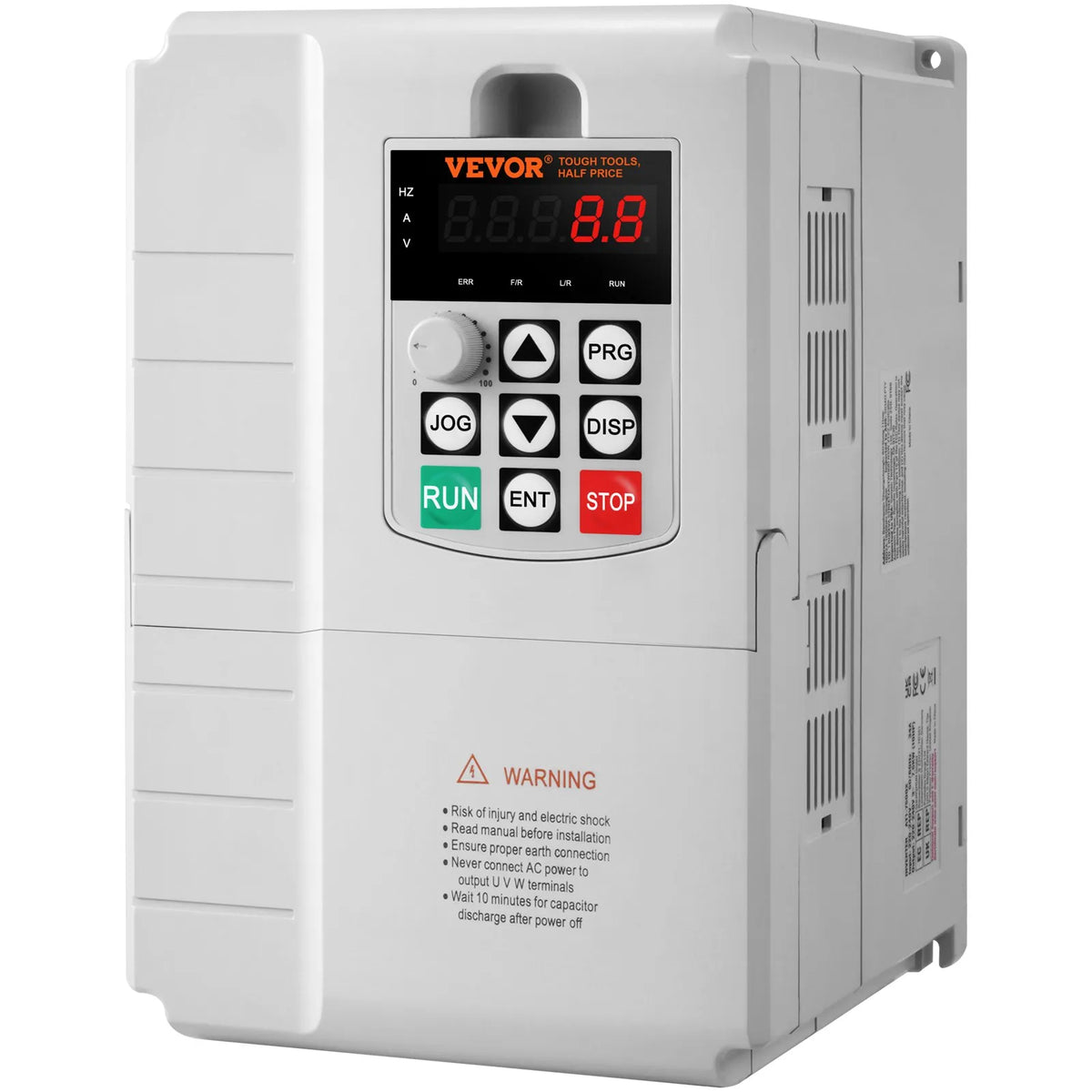 VEVOR frekvences pārveidotājs 7,5 kW 34 A ar 220–240 V vienfāzes ieeju uz 220–240 V trīsfāžu izeju, CNC invertors motora ātruma kontrolei - ZEMLETES.LV