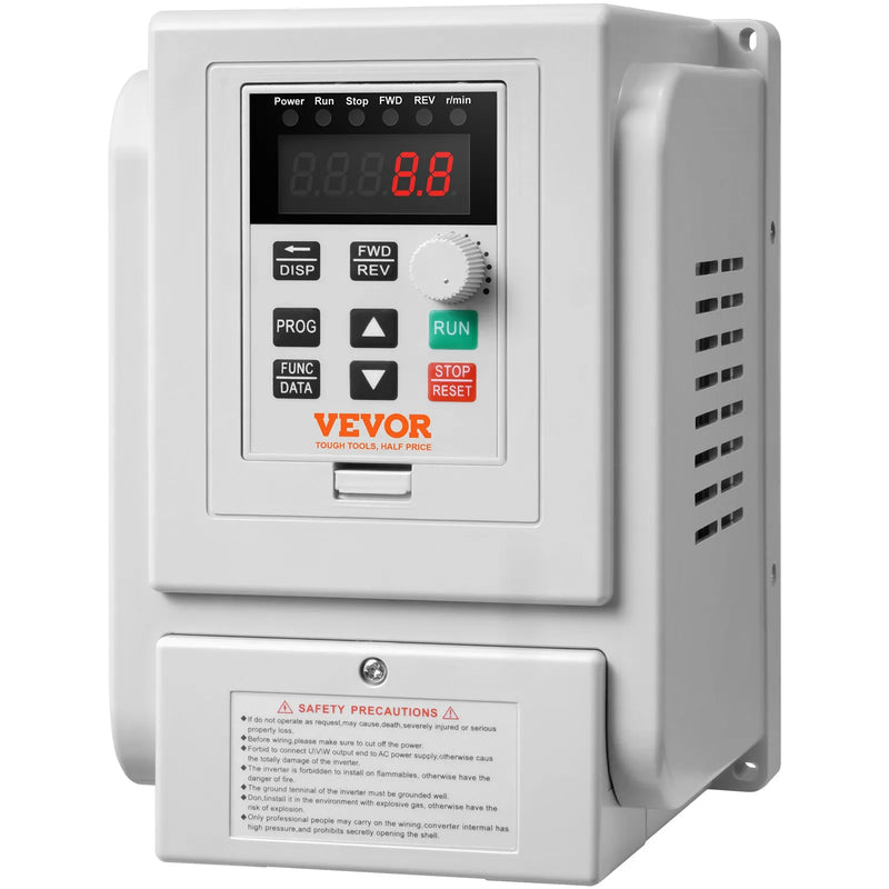 VEVOR frekvences pārveidotājs 4 kW 18 A ar 220–240 V vienfāzes ieeju uz 220–240 V trīsfāžu izeju, CNC invertors motora ātruma kontrolei - ZEMLETES.LV