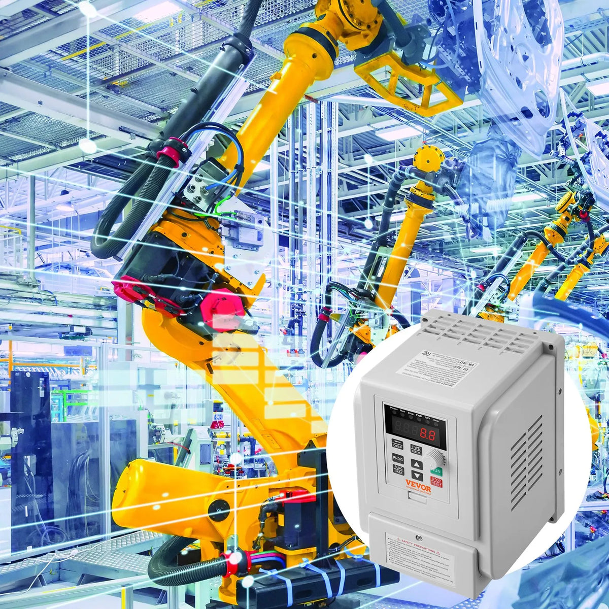 VEVOR frekvences pārveidotājs 4 kW 18 A ar 220–240 V vienfāzes ieeju uz 220–240 V trīsfāžu izeju, CNC invertors motora ātruma kontrolei - ZEMLETES.LV