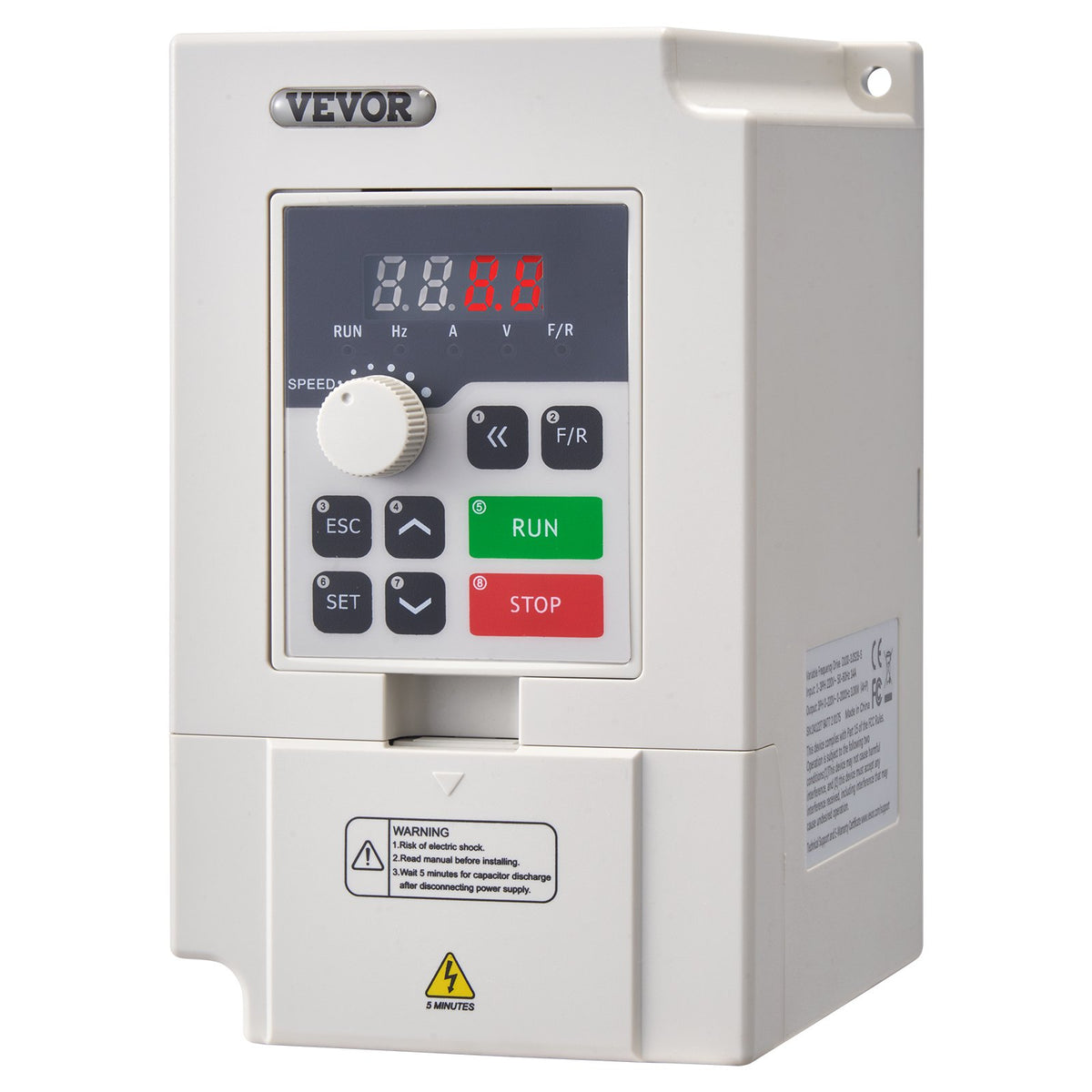 VEVOR frekvences pārveidotājs 3 kW 14 A ar 220 V (1 vai 3 fāzes) ieeju uz 3 fāžu 0–220 V izeju, 50/60 Hz ieeja un 0–2000 Hz izeja vārpstas motora ātruma kontrolei - ZEMLETES.LV