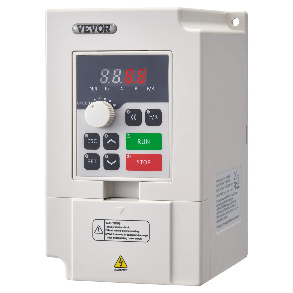 VEVOR frekvences pārveidotājs 3 kW 14 A ar 220 V (1 vai 3 fāzes) ieeju uz 3 fāžu 0–220 V izeju, 50/60 Hz ieeja un 0–2000 Hz izeja vārpstas motora ātruma kontrolei - ZEMLETES.LV