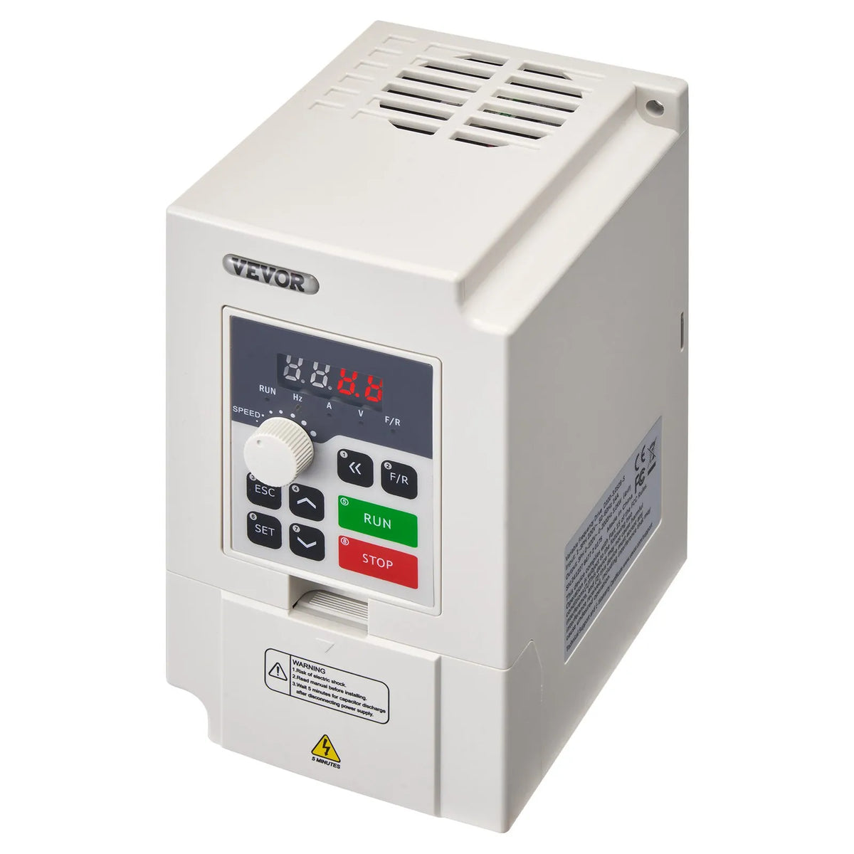 VEVOR frekvences pārveidotājs 3 kW 14 A ar 220 V (1 vai 3 fāzes) ieeju uz 3 fāžu 0–220 V izeju, 50/60 Hz ieeja un 0–2000 Hz izeja vārpstas motora ātruma kontrolei - ZEMLETES.LV