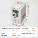 VEVOR frekvences pārveidotājs 3 kW 14 A ar 220 V (1 vai 3 fāzes) ieeju uz 3 fāžu 0–220 V izeju, 50/60 Hz ieeja un 0–2000 Hz izeja vārpstas motora ātruma kontrolei - ZEMLETES.LV