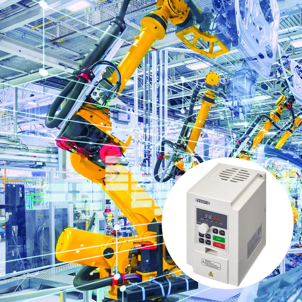 VEVOR frekvences pārveidotājs 3 kW 14 A ar 220 V (1 vai 3 fāzes) ieeju uz 3 fāžu 0–220 V izeju, 50/60 Hz ieeja un 0–2000 Hz izeja vārpstas motora ātruma kontrolei - ZEMLETES.LV