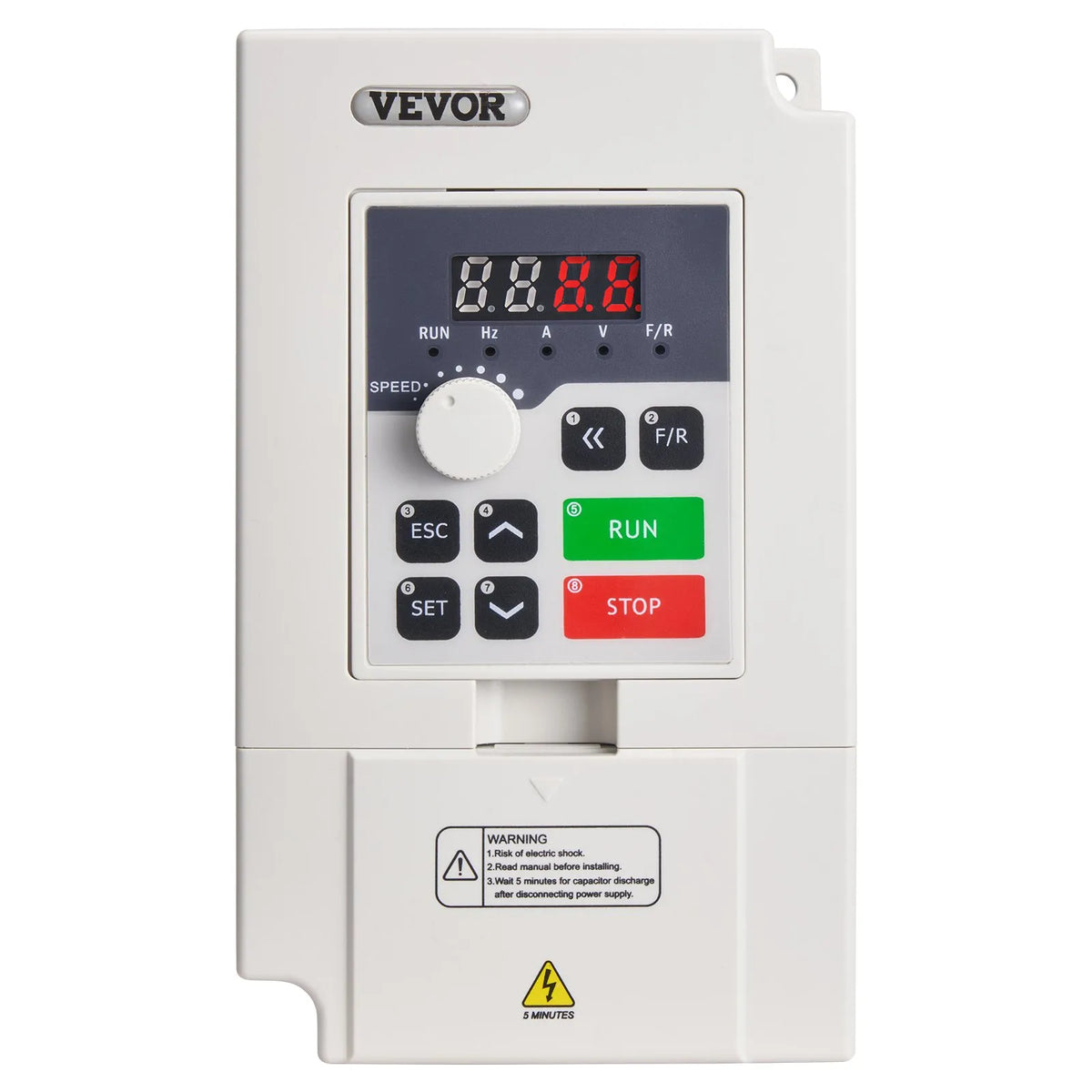 VEVOR frekvences pārveidotājs 3 kW 14 A ar 220 V (1 vai 3 fāzes) ieeju uz 3 fāžu 0–220 V izeju, 50/60 Hz ieeja un 0–2000 Hz izeja vārpstas motora ātruma kontrolei - ZEMLETES.LV