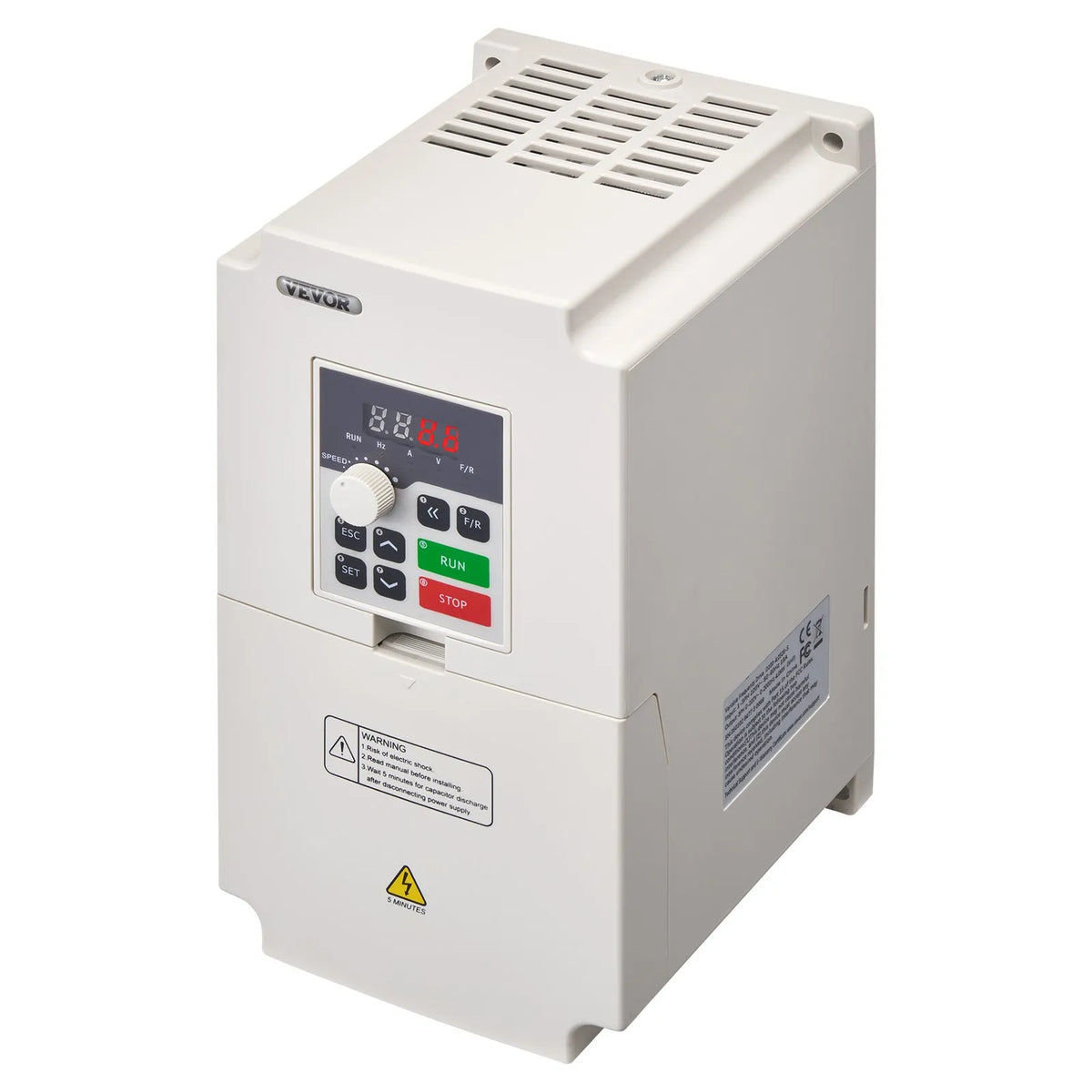 VEVOR frekvences pārveidotājs 4 kW 18 A ar 220 V (1 vai 3 fāzes) ieeju uz 3 fāžu 0–220 V izeju, 50/60 Hz ieeja un 0–2000 Hz izeja vārpstas motora ātruma kontrolei - ZEMLETES.LV