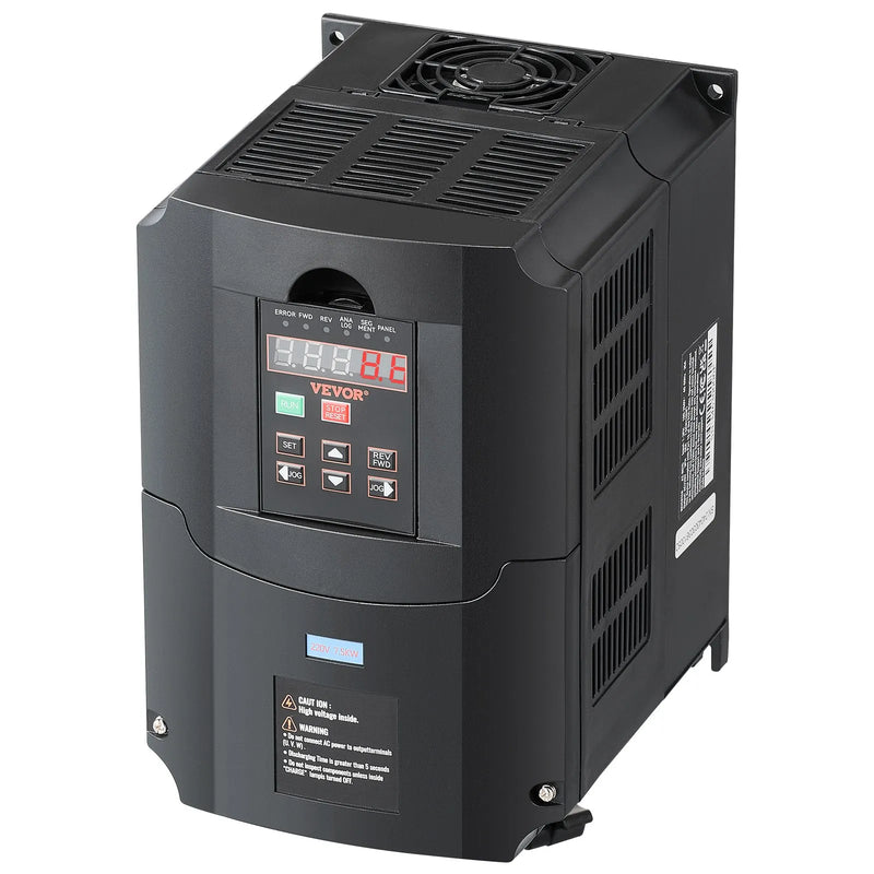 VEVOR frekvences pārveidotājs 7,5 kW 35 A ar 1 vai 3 fāžu 220 V ieeju uz 3 fāžu 220 V izeju, 40–60 Hz ieeja un 0–400 Hz izeja CNC vārpstas motora ātruma kontrolei - ZEMLETES.LV