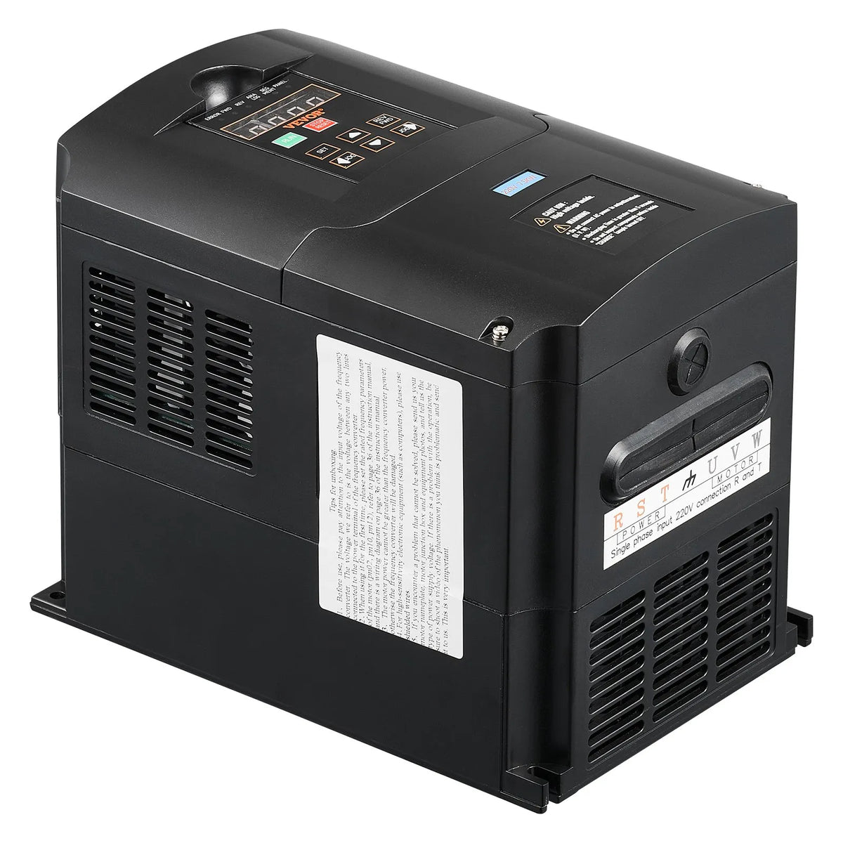 VEVOR frekvences pārveidotājs 7,5 kW 35 A ar 1 vai 3 fāžu 220 V ieeju uz 3 fāžu 220 V izeju, 40–60 Hz ieeja un 0–400 Hz izeja CNC vārpstas motora ātruma kontrolei - ZEMLETES.LV