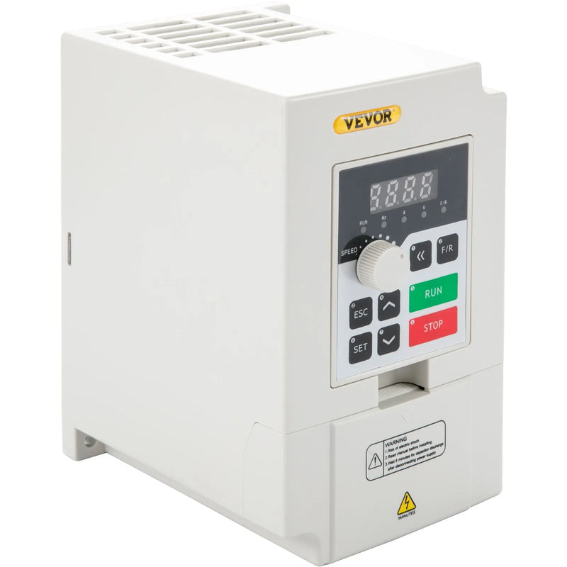 VEVOR frekvences pārveidotājs 3 kW ar 220 V ieeju (1 vai 3 fāzes) uz 3 fāžu 220 V izeju, CNC invertors motora ātruma kontrolei - ZEMLETES.LV
