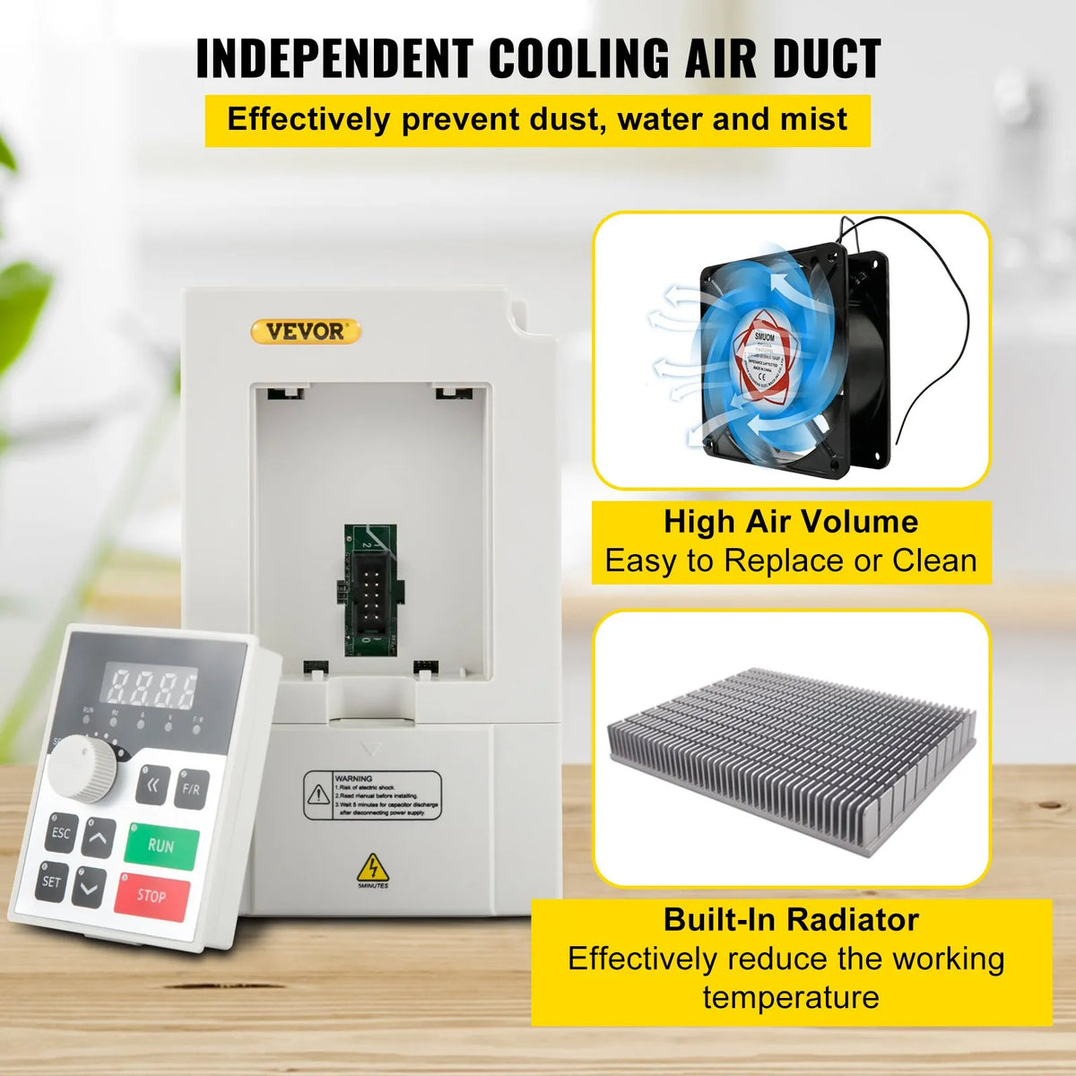 VEVOR frekvences pārveidotājs 3 kW ar 220 V ieeju (1 vai 3 fāzes) uz 3 fāžu 220 V izeju, CNC invertors motora ātruma kontrolei - ZEMLETES.LV