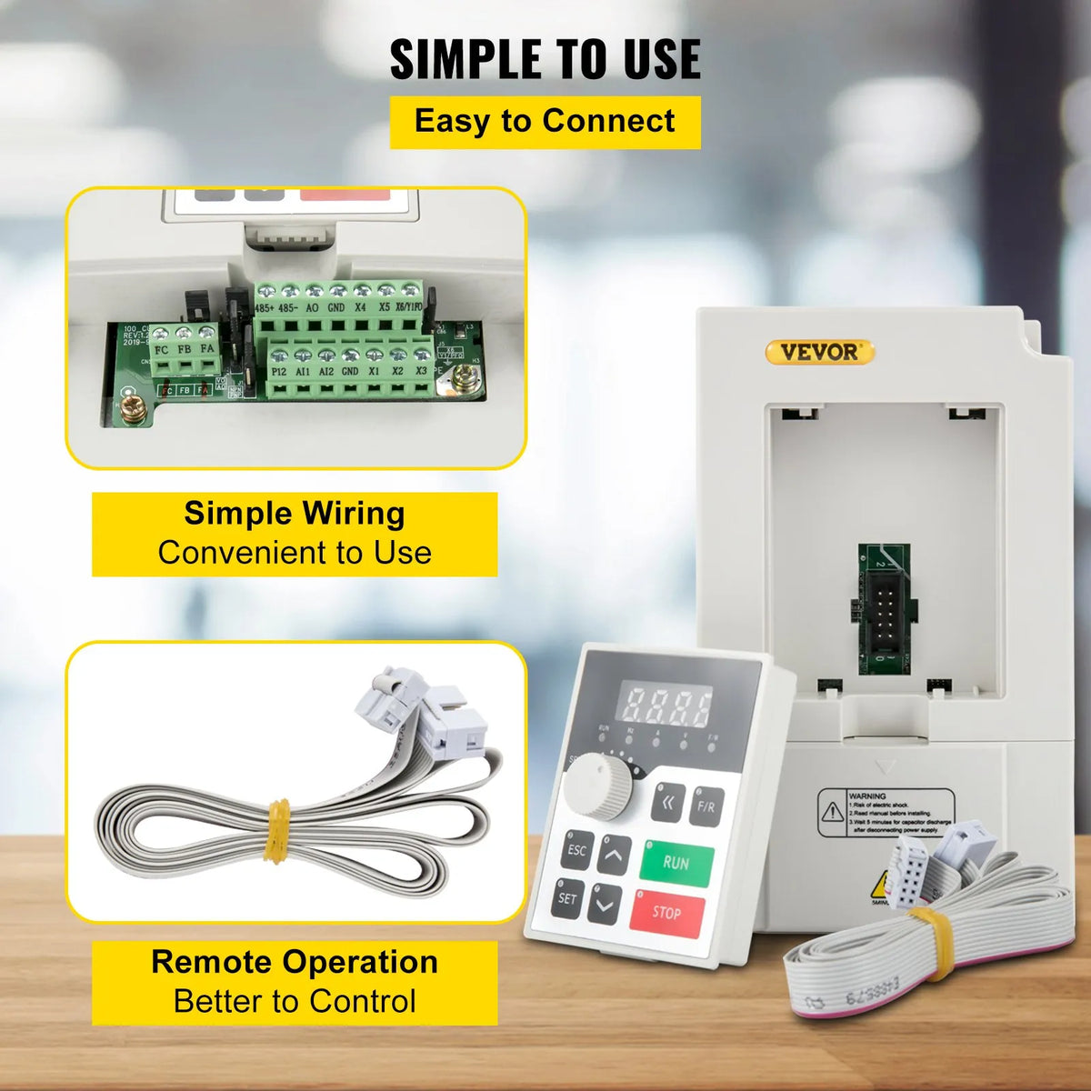 VEVOR frekvences pārveidotājs 3 kW ar 220 V ieeju (1 vai 3 fāzes) uz 3 fāžu 220 V izeju, CNC invertors motora ātruma kontrolei - ZEMLETES.LV