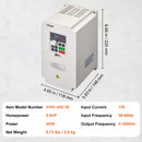 VEVOR frekvences pārveidotājs 4 kW ar 220 V (1 vai 3 fāzes) ieeju uz 3 fāžu 220 V izeju, CNC invertors motora ātruma kontrolei - ZEMLETES.LV