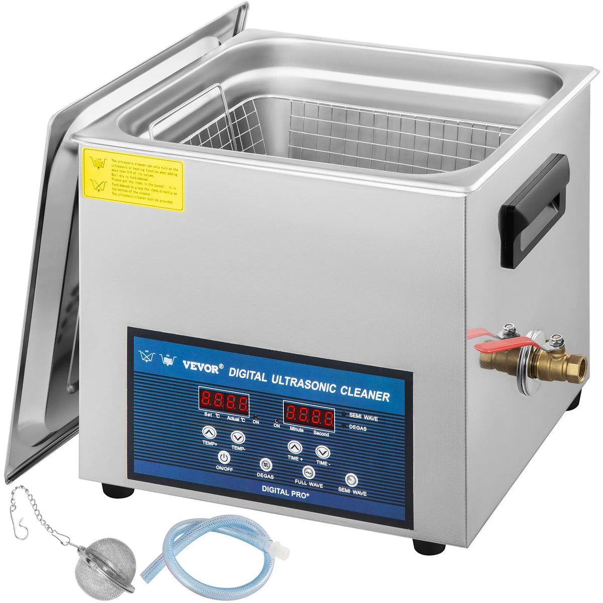 VEVOR 10 l Dual Frequency Ultrasonic Cleaner with Heater, Jewellery and Parts Cleaning Machine for Items, Glasses, Rings, Dentures, Records and Circuit Boards, 28/40 kHz