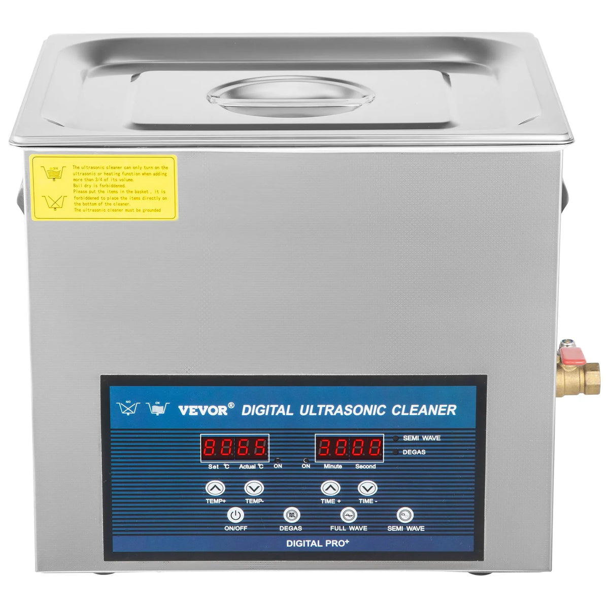 VEVOR 10 l Dual Frequency Ultrasonic Cleaner with Heater, Jewellery and Parts Cleaning Machine for Items, Glasses, Rings, Dentures, Records and Circuit Boards, 28/40 kHz