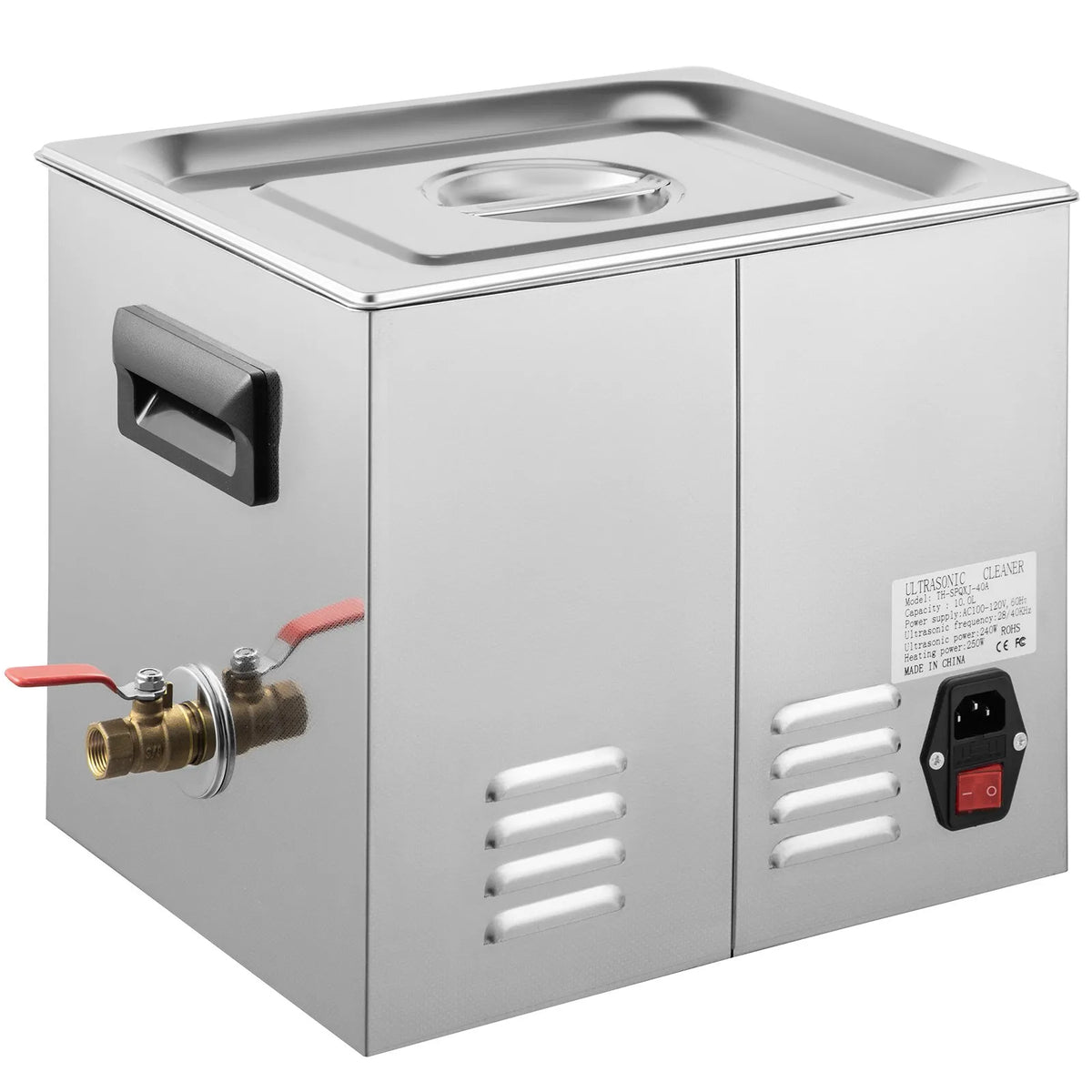 VEVOR 10 l Dual Frequency Ultrasonic Cleaner with Heater, Jewellery and Parts Cleaning Machine for Items, Glasses, Rings, Dentures, Records and Circuit Boards, 28/40 kHz