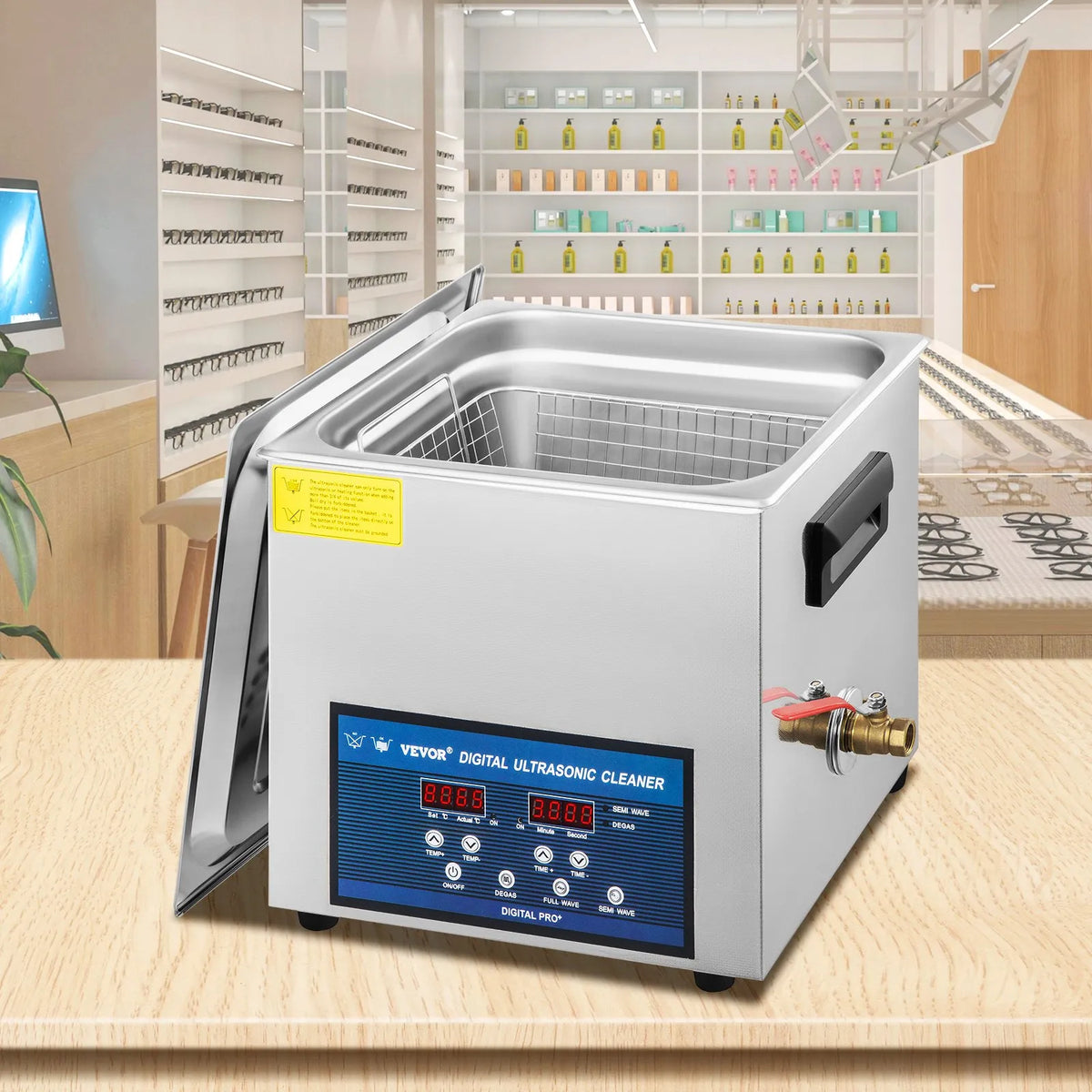 VEVOR 10 l Dual Frequency Ultrasonic Cleaner with Heater, Jewellery and Parts Cleaning Machine for Items, Glasses, Rings, Dentures, Records and Circuit Boards, 28/40 kHz