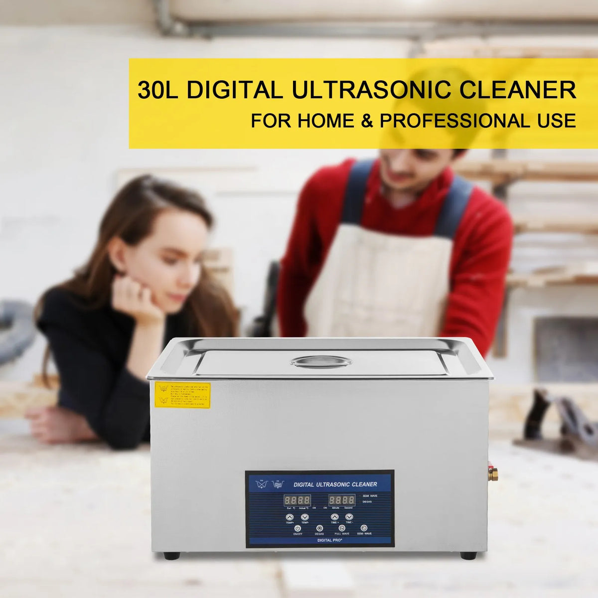 VEVOR 30 l Dual Frequency Ultrasonic Cleaner with Heater, Jewellery and Parts Cleaning Machine, Suitable for Items, Glasses, Rings, Dentures, Records and Circuit Boards, 28/40 kHz