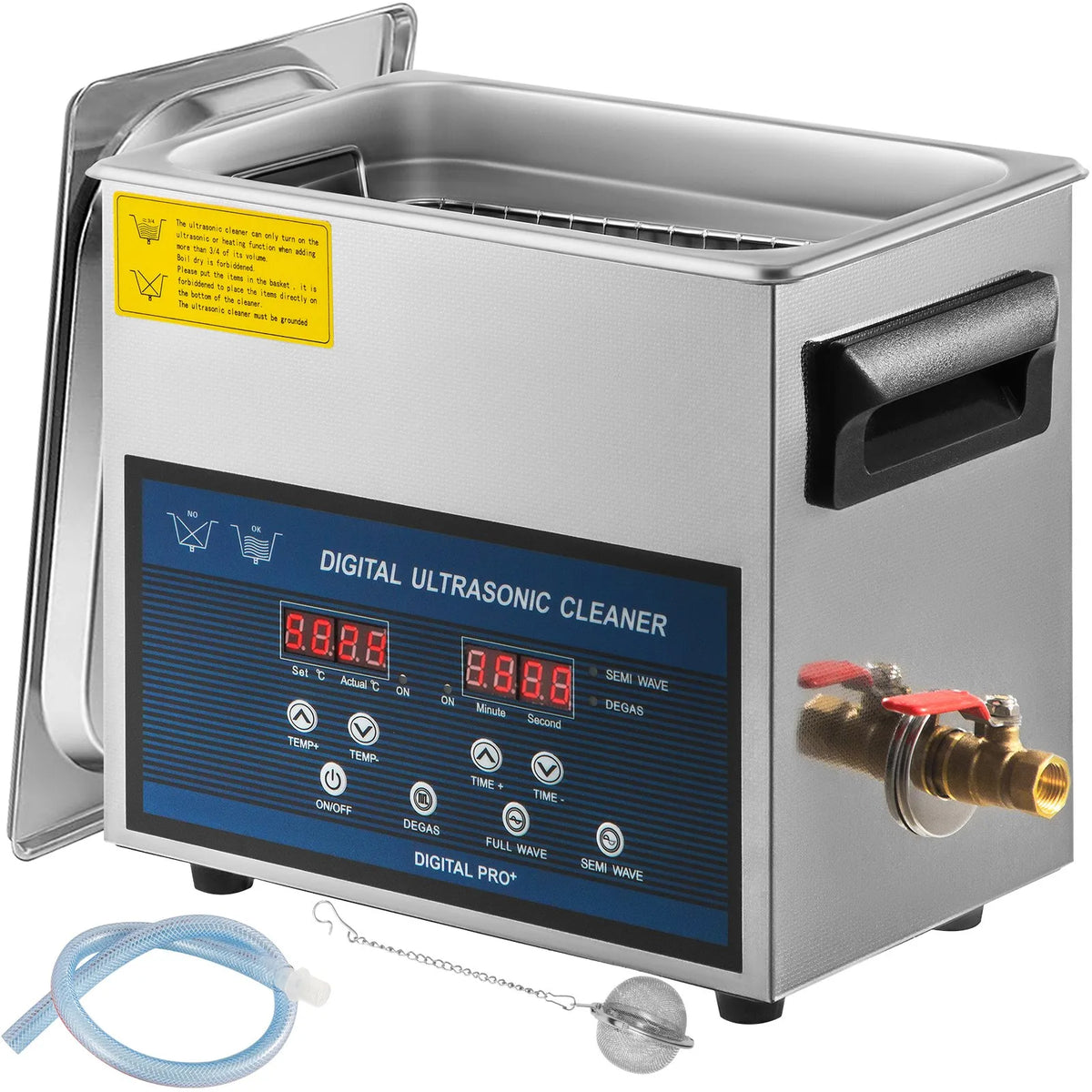 VEVOR 6 L Ultrasonic Cleaner with Dual-Frequency Ultrasonic Cleaning Function and Heater, Jewellery Cleaner for Parts, Jewellery, Glasses, Rings, Dentures, Watches and Circuit Boards, 28/40 kHz
