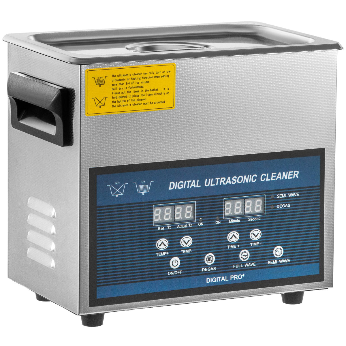 VEVOR 6 L Ultrasonic Cleaner with Dual-Frequency Ultrasonic Cleaning Function and Heater, Jewellery Cleaner for Parts, Jewellery, Glasses, Rings, Dentures, Watches and Circuit Boards, 28/40 kHz