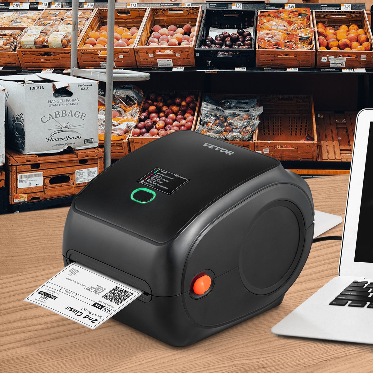 VEVOR termodrukas etiķešu printeris 4×6, 300 DPI, USB un Bluetooth, Amazon, eBay, Etsy, UPS