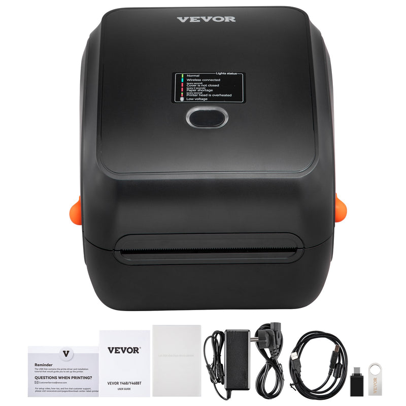 VEVOR termodrukas etiķešu printeris 4×6, 300 DPI, USB/Bluetooth, saderīgs ar Amazon, eBay, Etsy, UPS