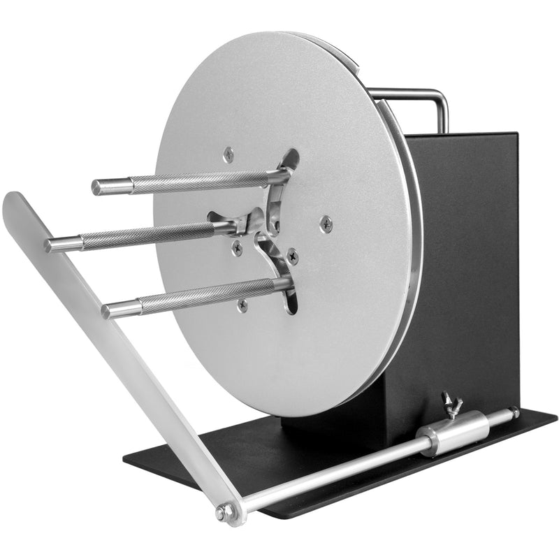 VEVOR etiķešu pārtīšanas ierīce, 120 mm platums, abpusēja darbība, sinhronizācija ar printeriem, max Ø 220 mm, rūpnieciskai lietošanai