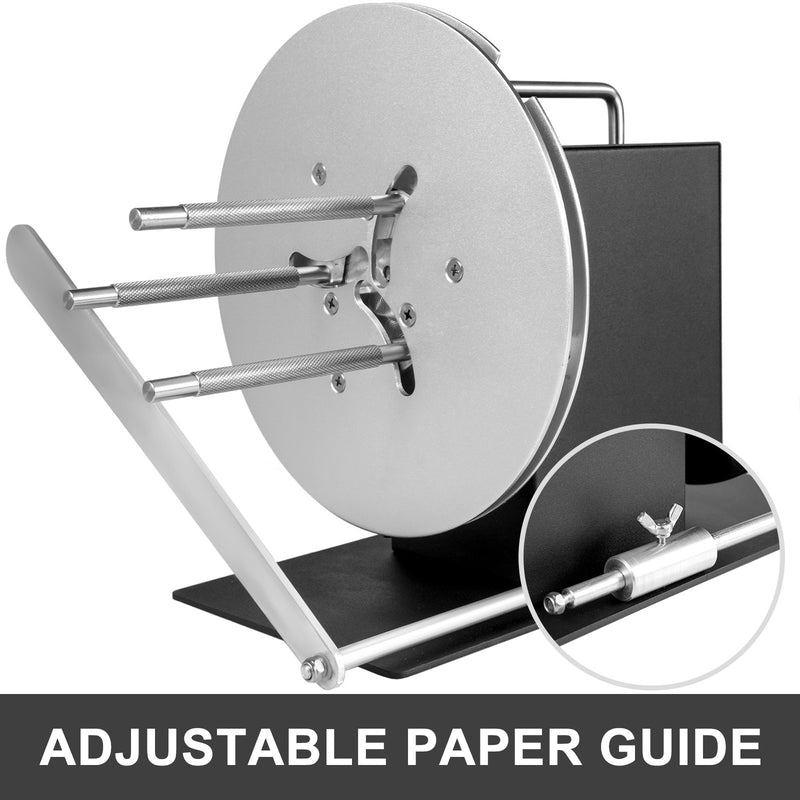 VEVOR etiķešu pārtīšanas ierīce, 120 mm platums, abpusēja darbība, sinhronizācija ar printeriem, max Ø 220 mm, rūpnieciskai lietošanai