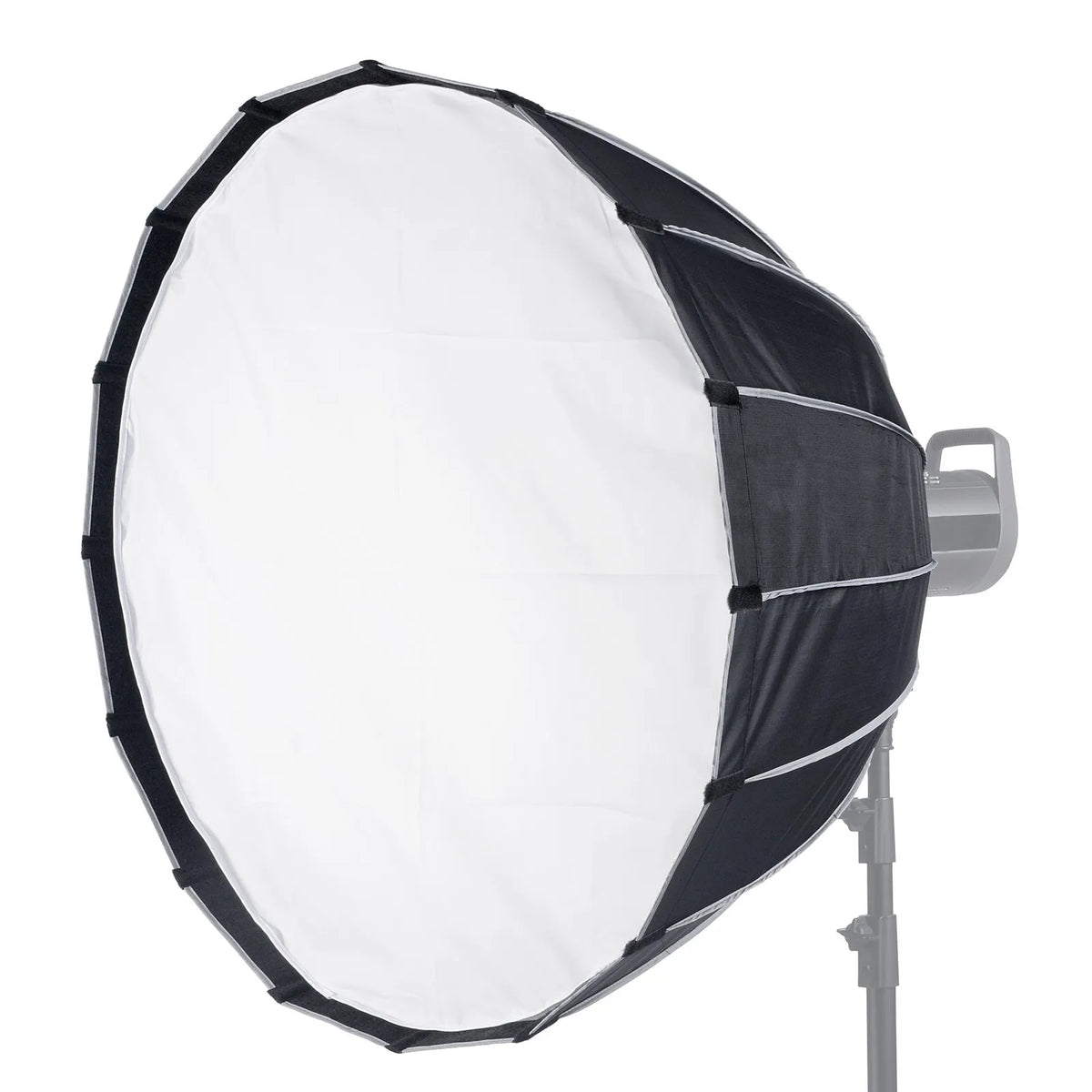 VEVOR paraboliskā softbox 850 mm ar ātro atvēršanu un salocīšanu, viegla un pārnēsājama, universāls Bowens stiprinājums, 4 apgaismojuma efekti, profesionālai fotografēšanai un ikdienas filmēšanai - ZEMLETES.LV
