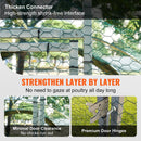 VEVOR liela metāla vistas kūts ar pastaigu zonu un ūdensizturīgu pārsegu, 2 × 3 × 2 m ieejams mājputnu voljers ar smailu jumtu, piemērots vistām, pīlēm un trušiem, sudraba krāsa