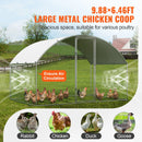 VEVOR metāla pastaigu vistu aizgalds ar jumta pārsegu, 3 × 1,97 × 1,99 m, drošības slēdzis, kupolveida jumts, āra putnu un trušu voljers