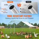 VEVOR lielais metāla vistas iežogojums, 3,00 × 4,00 × 2,00 m caurstaigājams vistas aploks ar pārsegu, smailes jumtu un drošības slēdzeni, piemērots āra un piemājas saimniecībām, pīlēm, trušiem un citiem mājputniem