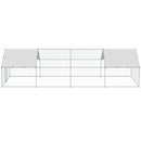 VEVOR liela metāla vistas novietne ar skrejceļu, 3 × 7,83 × 1,99 m pastaigu tipa āra kūtis ar pārsegu un jumta smaili, drošības slēdzeni, piemērota pagalmam, saimniecībai, pīlēm un trušiem