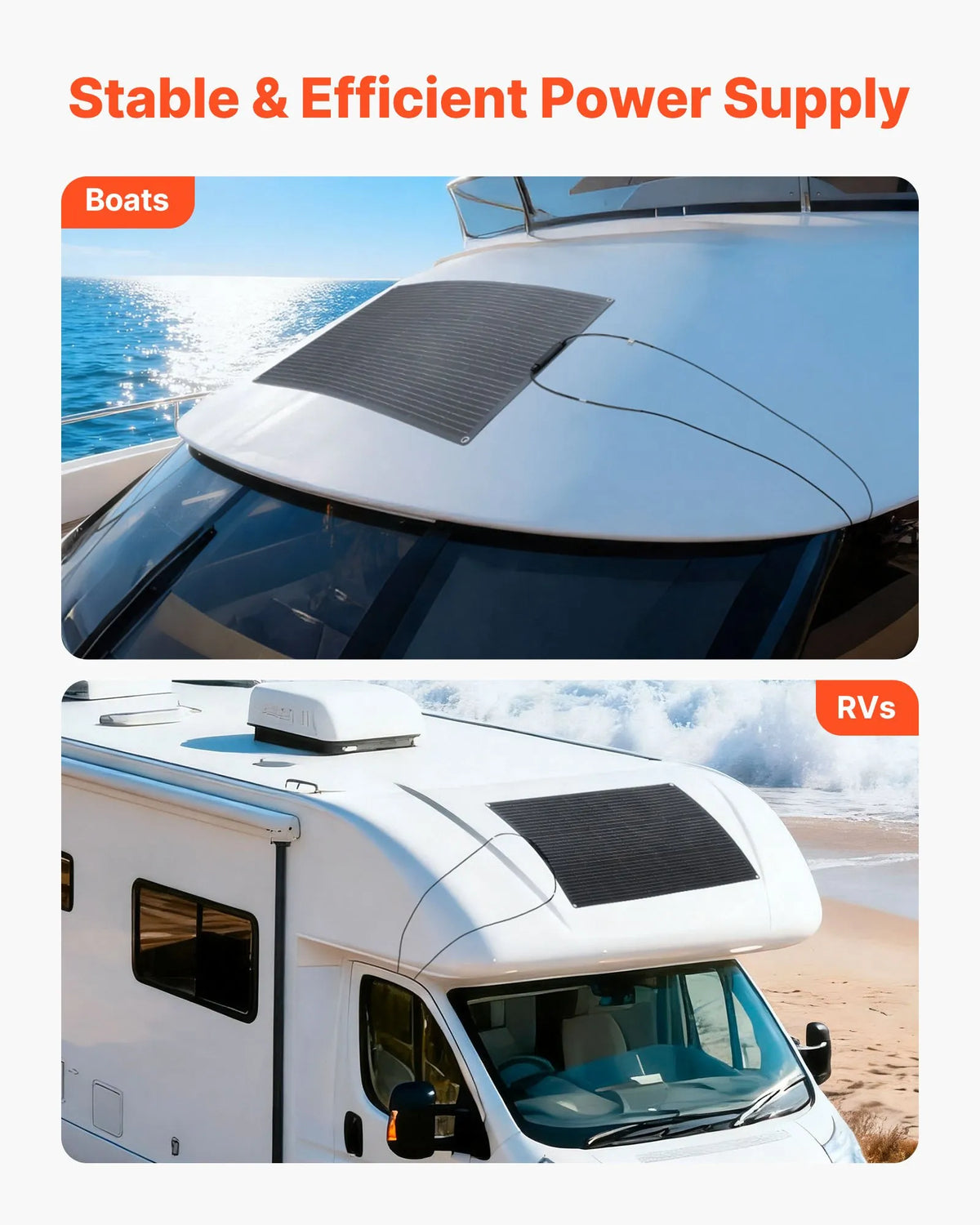 VEVOR Solar Panel 100W Flexible — MC4