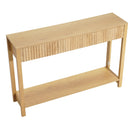 VEVOR konsoles galds ar 3 atvilktnēm un plauktu, 120x30x80cm, dabīga koka tonis