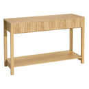 VEVOR konsoles galds ar 3 atvilktnēm un plauktu, 120x30x80cm, dabīga koka tonis