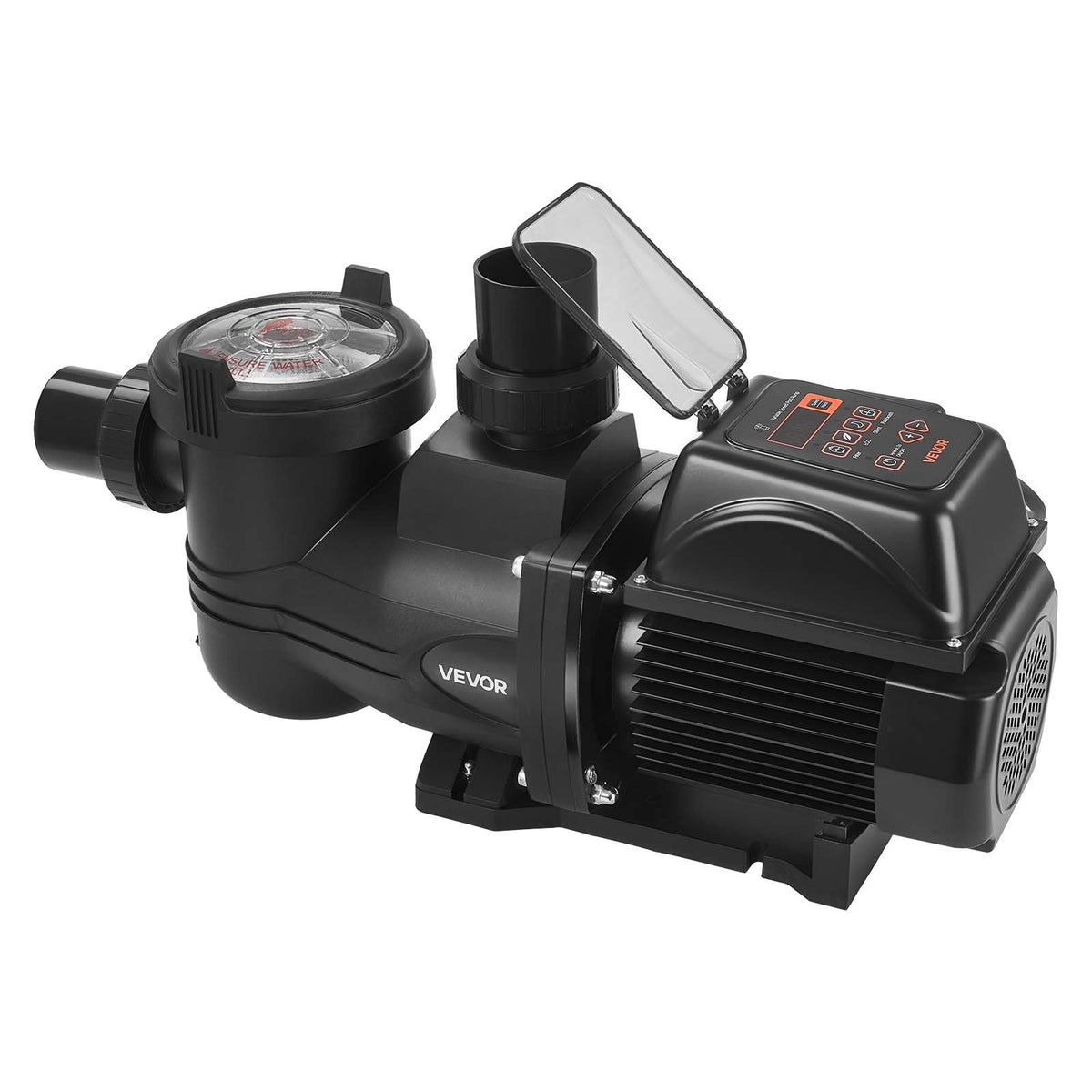 VEVOR maināma ātruma baseina sūknis 1650 W, AC 220–240 V, plūsma līdz 33000 l/h ar filtra grozu, pašiesūcošs ar programmējamu taimeri, piemērots iebūvētiem un virszemes baseiniem - ZEMLETES.LV