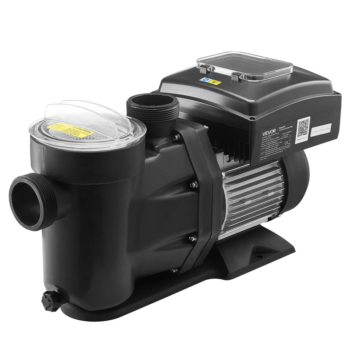 VEVOR baseina ūdens sūknis ar regulējamu ātrumu, 2200 W, AC 220–240 V, 43 000 l/h, pašuzsūcošs sūknis iebūvētiem un virszemes baseiniem ar filtra grozu un programmējamu taimeri - ZEMLETES.LV