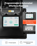 VEVOR baseina ūdens sūknis ar regulējamu ātrumu, 2200 W, AC 220–240 V, 43 000 l/h, pašuzsūcošs sūknis iebūvētiem un virszemes baseiniem ar filtra grozu un programmējamu taimeri