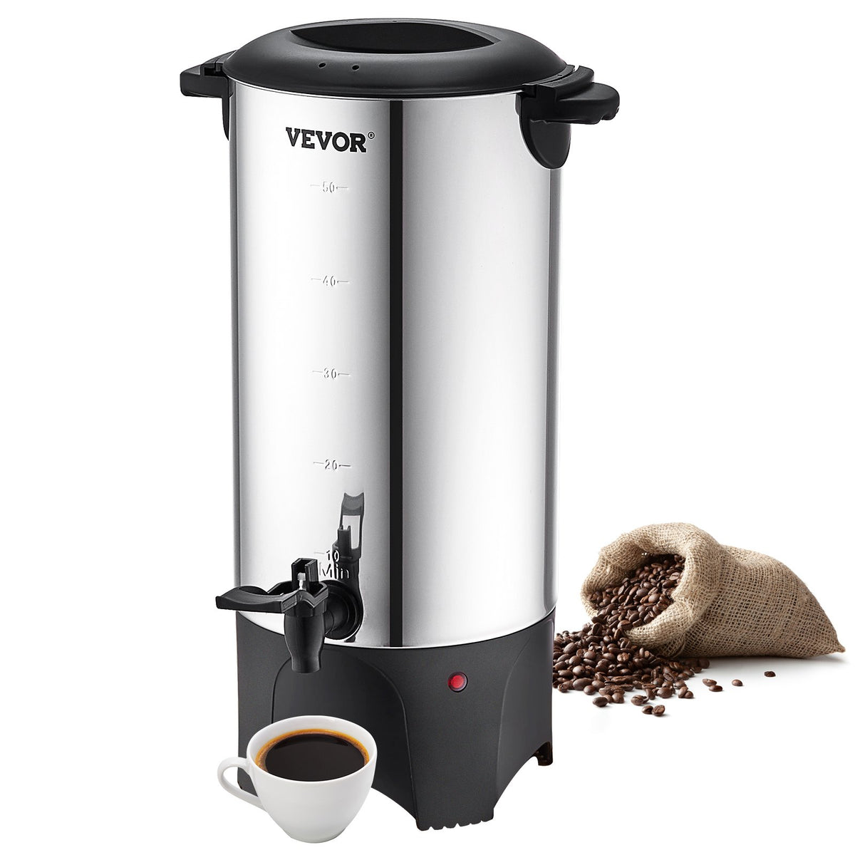 VEVOR Commercial Coffee Thermos for 50 Cups, Stainless Steel, Fast Brewing