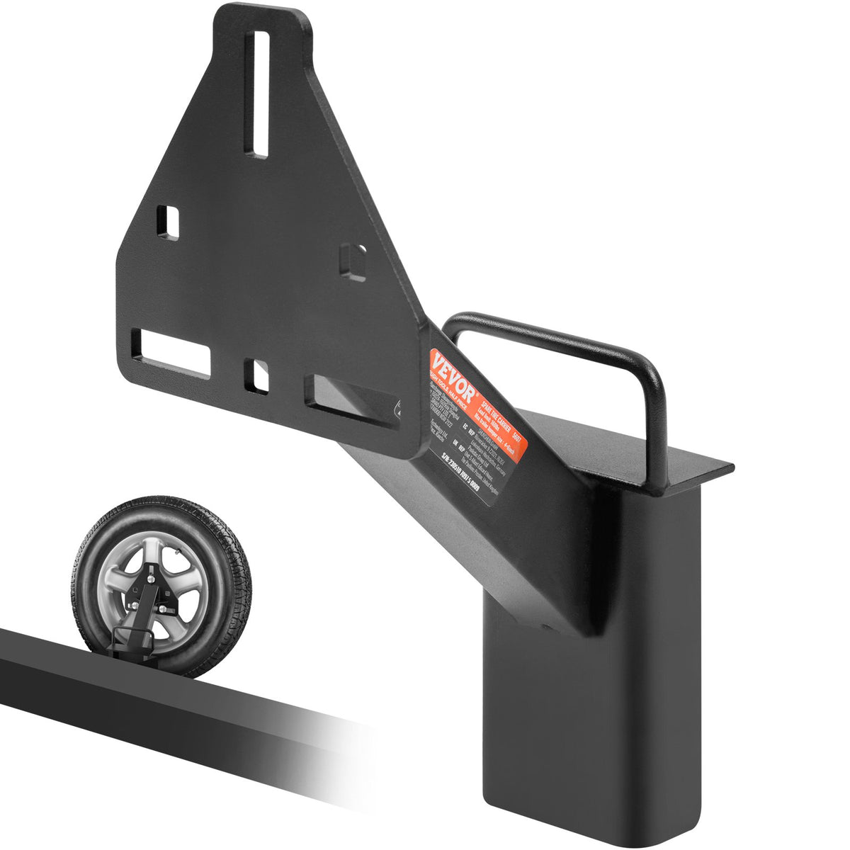VEVOR Spare Wheel Carrier, Trailer Spare Wheel Mount, 72.5 kg Capacity, Trailer Accessory, Suitable for Most 4, 5, 6 and 8 Bolt Wheels with 100, 108, 114, 120, 127, 140, 152, 165 mm Bolt Patterns