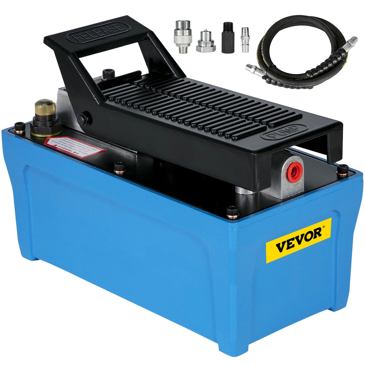 VEVOR Pneumatic Hydraulic Foot Pump 689 bar, 1.7 l Tank, All-Metal Body