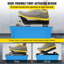 Pneimatiskais hidrauliskais kājas sūknis ar 689 bar darba spiedienu, 1688 cm³ eļļas ietilpību, izturīgu pilnmetāla konstrukciju, piemērots smagiem industriāliem darbiem