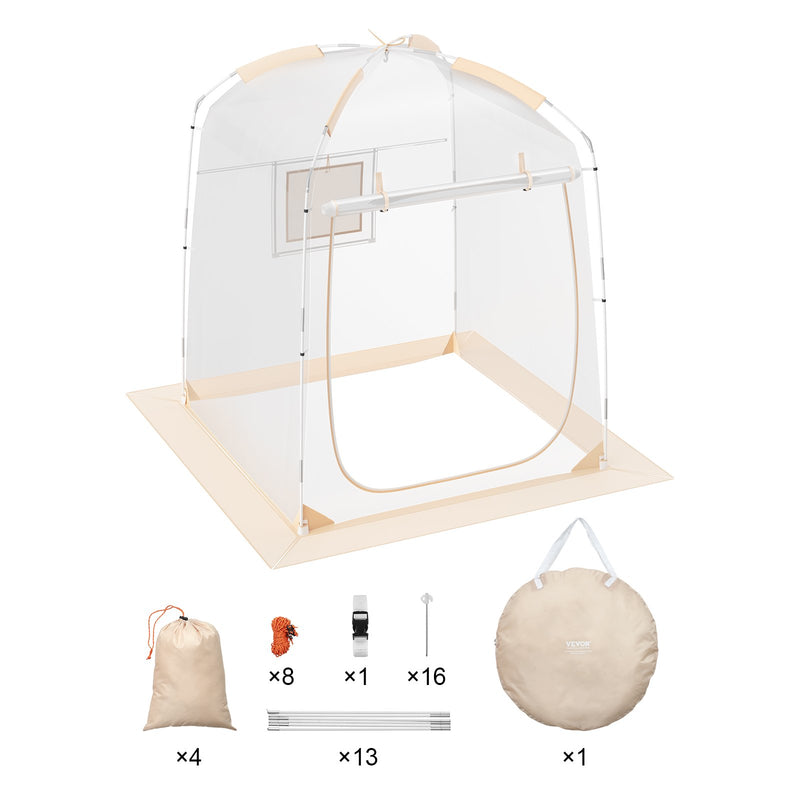VEVOR 1,27 x 1,27 x 1,6 м спортивный купол – laikapstākļu izturīga, piemerota 1 cilvekam, caurspīdīga