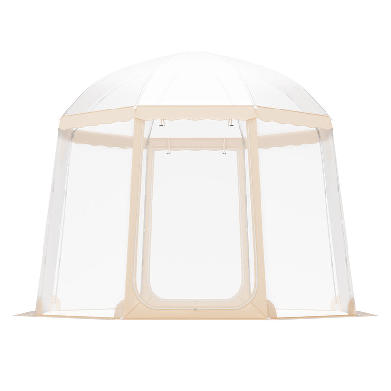 VEVOR 3 x 3 x 2.1 m kupolveida sporta telts – laikapstākļu izturīga, piemērota 4-8 cilvēkiem, caurspīdīga