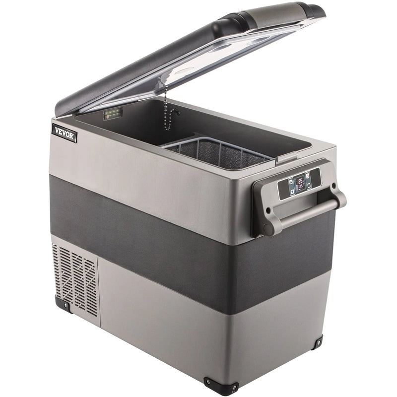 55L VEVOR automašīnas ledusskapis ar kompresoru, pārnēsājams mini ledusskapis/saldētava automašīnām, kravas auto, kemperiem un laivām, elektrisks dzesētājs ceļošanai, makšķerēšanai, āra un mājas lietošanai