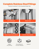 VEVOR 86,4 cm nerūsējošā tērauda suņu kopšanas vanna ar kāpnēm, jaucējkrānu un dušas galvu