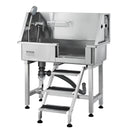 VEVOR 864 mm nerūsējošā tērauda suņu kopšanas vanna ar rampu, atvilktni, jaucējkrānu un piederumiem (labā puse)